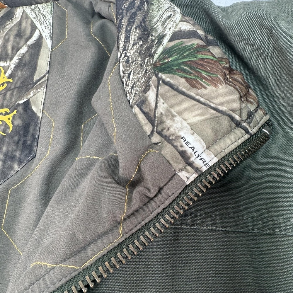 Under Armour Jacket Mens 2XL Green Quilted Lined Canvas Bomber Hunting Real Tree - Picture 5 of 15